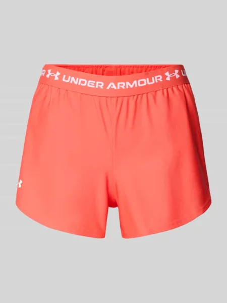 Szorty z elastycznym pasem i logo Under Armour czerwone