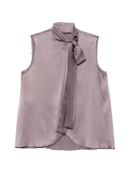 Cămașă Alberta Ferretti fără mâneci cu legături violet