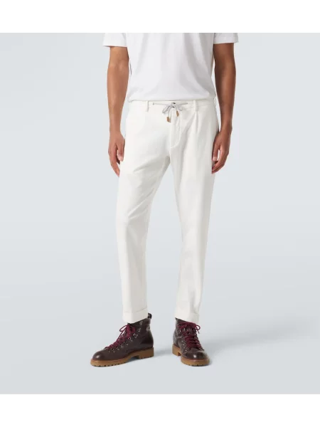 Pantaloni Eleventy alb