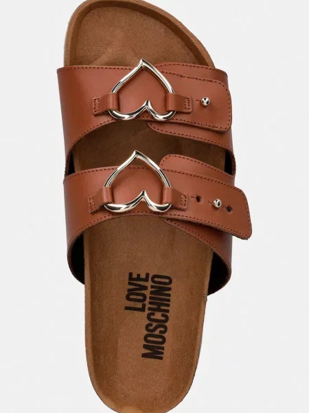 Кожаные шлепанцы Love Moschino