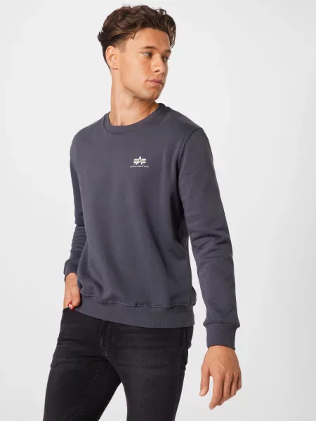 ALPHA INDUSTRIES Mikina tmavosivá / prírodná biela