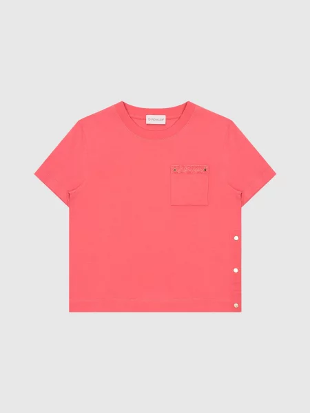 Детская футболка Moncler Enfant розовая