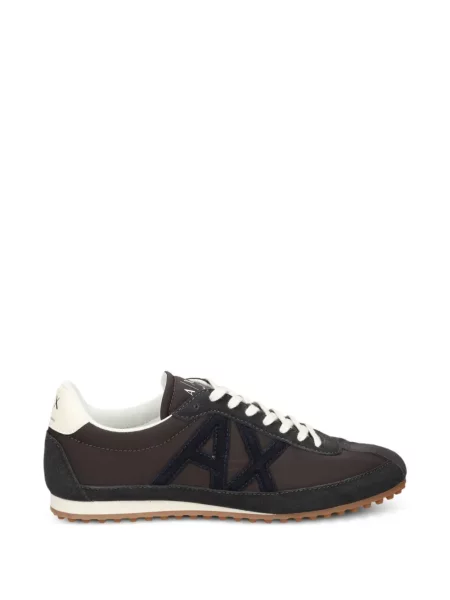 Sneakerși Armani Exchange cu autograf maro