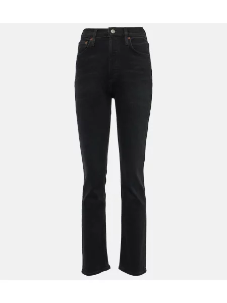 Jeansy Agolde z wysoką talią czarne