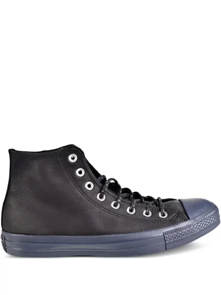 Haftowane sneakersy Converse Chuck Taylor All Star skórzane na ramiączkach czarne