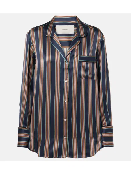 Cămașă Asceno de mătase albastru