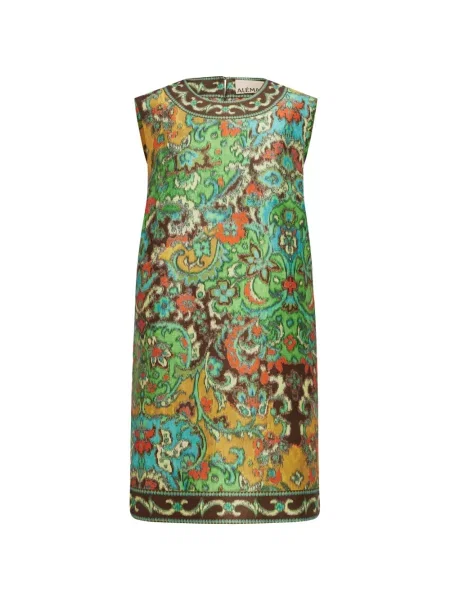 Rochie mini Alemais cu imagine cu model paisley verde
