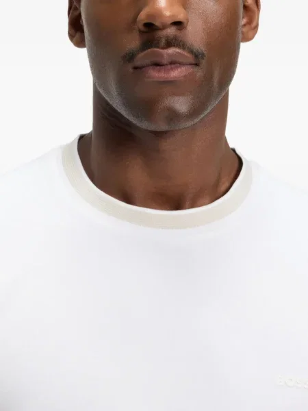 Tricou Boss cu decolteu rotund alb