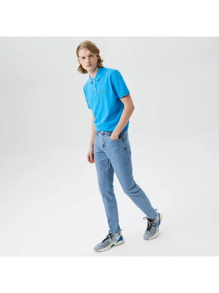 Lacoste Jeansy Ze Streczu Slim Fit niebieskie