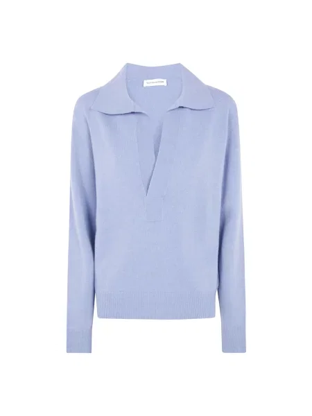 Sweter Victoria Beckham z dekoltem w serek szary