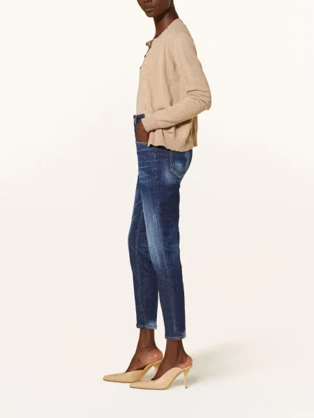 Wysokie Jeansy Skinny Twiggy niebieskie