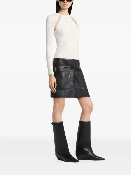 Tricou Courreges lung alb