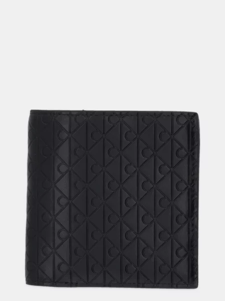 Portofel Calvin Klein Embossed Emblem Trifold negru