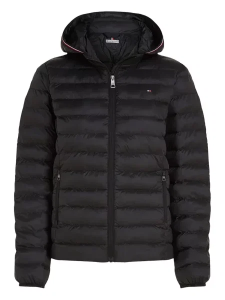 Geacă Tommy Hilfiger cu glugă negru