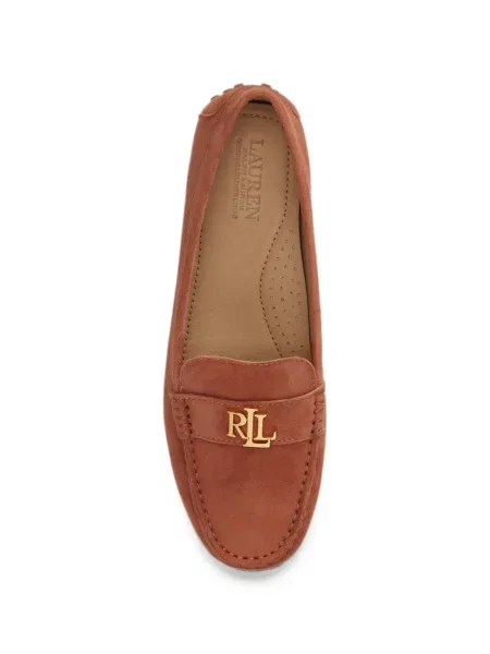 Велурени лоуфъри Lauren Ralph Lauren с автограф оранжево