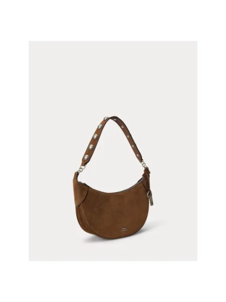 Mała mały torebka Polo Ralph Lauren zamszowa brązowa