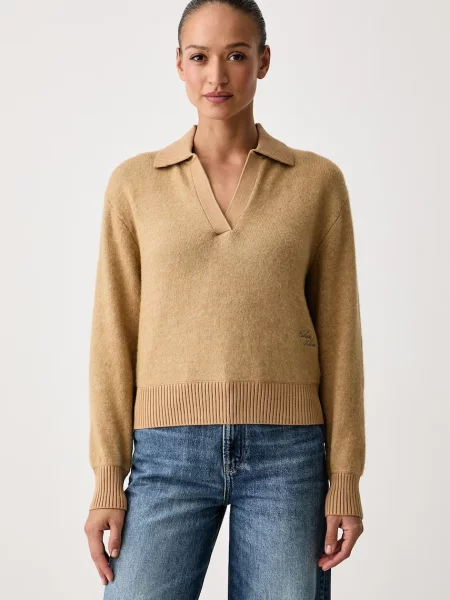 Calvin Klein Jeans pulover pentru femei cu amestec de lână maro