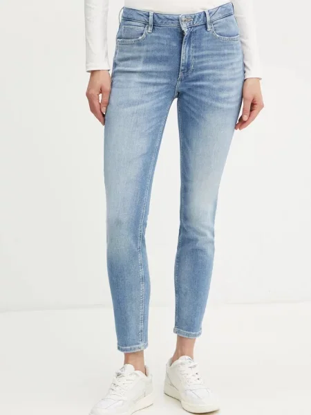 Guess jeansy SKINNY high waist niebieskie