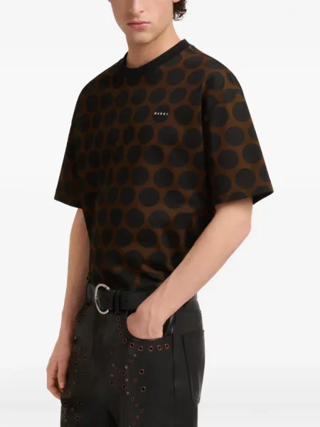Tricou Marni cu imagine maro