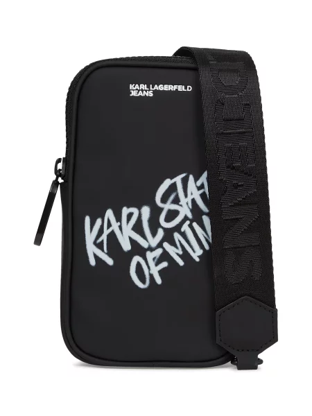 KARL LAGERFELD JEANS Geantă laptop KARL QUOTE PHONE negru