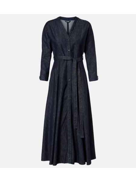 Sukienka jeansowa S Max Mara kopertowa garniturowa niebieska