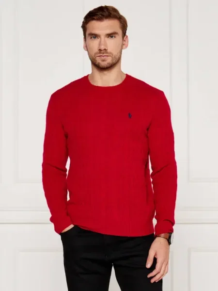 POLO RALPH LAUREN De lână pulover cu adaos de cașmir roșu