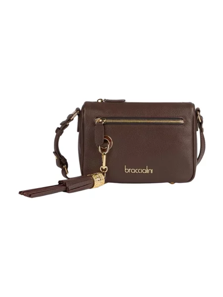 Torebka crossbody Braccialini skórzana brązowa