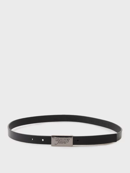 Шкіряний ремінь Tommy Jeans чорний