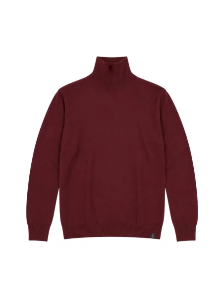 Sweter z golfem Fay wełniany do golfa czerwony