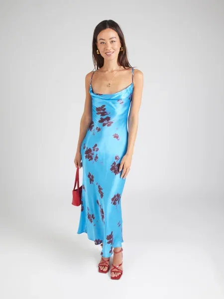 TOPSHOP Rochie de vară azur / vin roșu