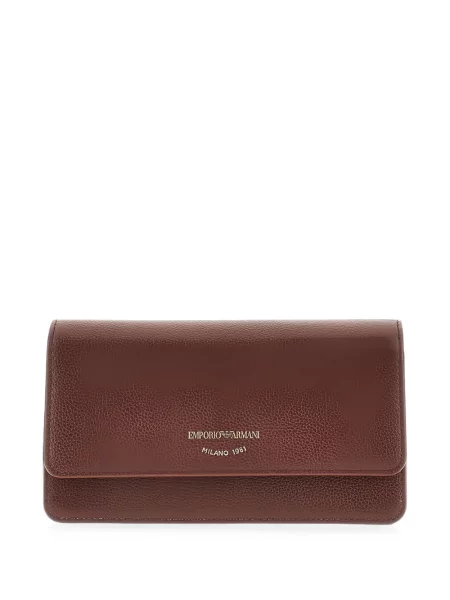 Geantă Emporio Armani din piele cu imagine maro