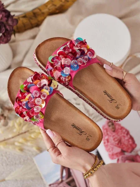 Джапанки Resti с кристали кафяво