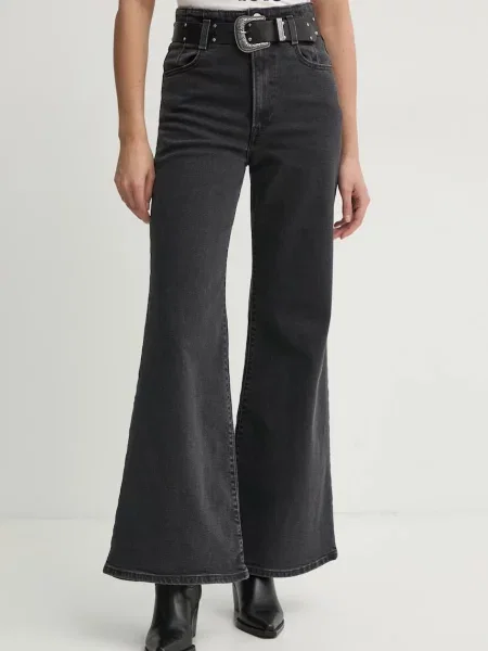 Džíny Levi's RIBCAGE BELLS CORSET high waist šedé