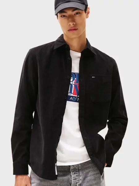 Вельветова сорочка Tommy Jeans чорна