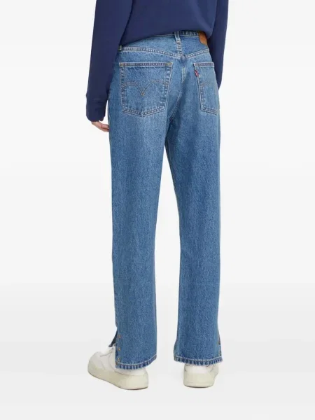 Ретро слаб дънки skinny fit Levi's® с разкъсвания синьо