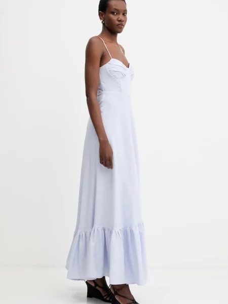 Льняна сукня Bardot maxi розкльошена