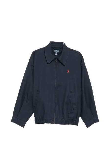 Haftowana sukienka koszulowa Polo Ralph Lauren w paski do kolan czerwona