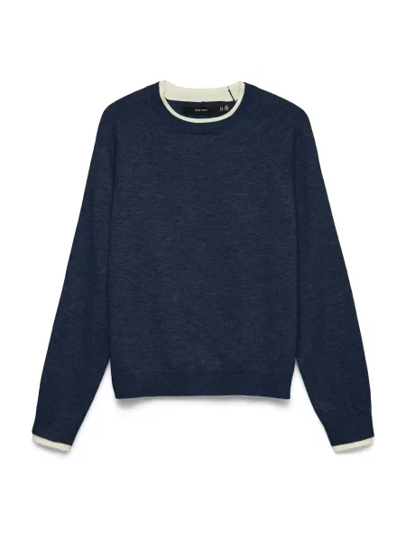VERO MODA Pulover VMWONDERFUL bleumarin alb