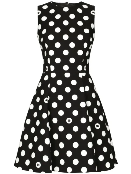 Puntíkaté šaty Dolce & Gabbana černé