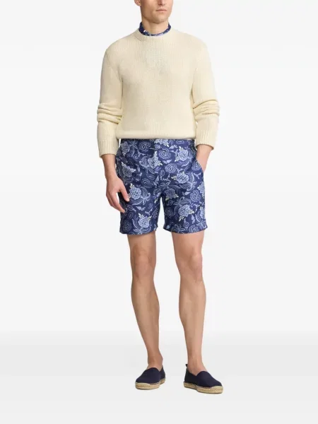 Πουλόβερ Ralph Lauren Purple Label με στρογγυλή λαιμόκοψη μωβ
