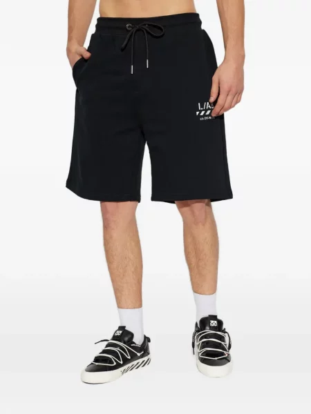 Pantaloni scurți L/ab C/o Off-white cu imagine cu cordon alb