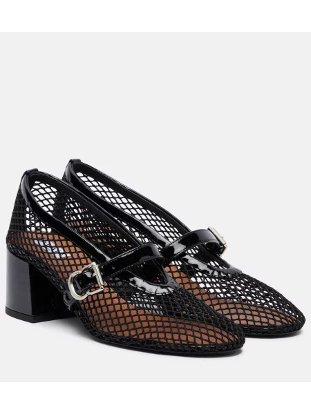 Pantofi cu toc Alaïa din piele de plasă negru