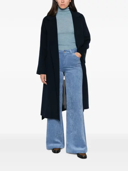 Pantaloni Ermanno Firenze de catifea cord albastru