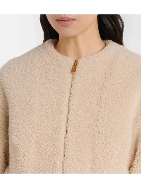 Cu peplum geacă Alaïa bej
