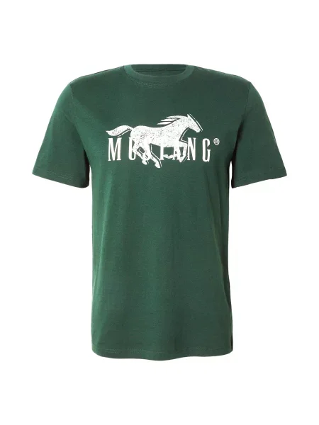 MUSTANG Tricou Austin verde închis alb