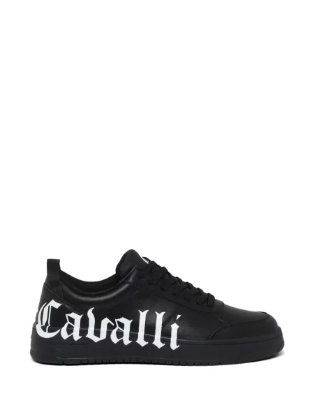 Sneakerși Just Cavalli cu autograf negru