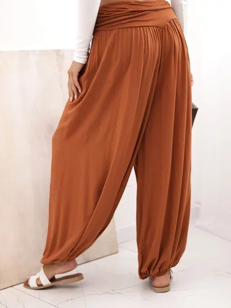 Pantaloni Kesi Włoski cu volane maro