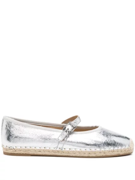 Espadrile Michael Kors din piele argintiu