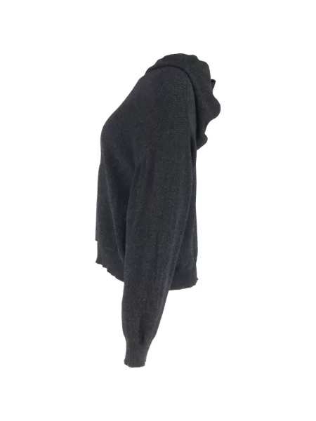 Długa bluza z kapturem Nanushka prążkowana szara