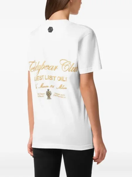 Tricou Philipp Plein cu imagine teddy alb